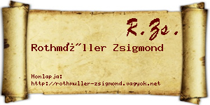 Rothmüller Zsigmond névjegykártya